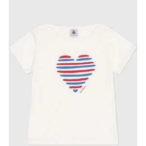 Petit Bateau T-shirt voor meisjes en meisjes, Wit, 3 jaar