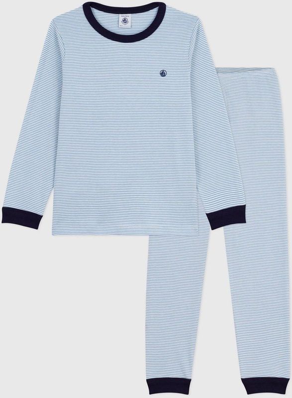 Petit Bateau - Katoenen Kinderpyjama - Rood - Met Tinneroy-Streepje