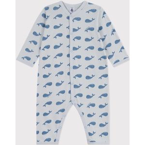PETIT BATEAU - Katoenen Babypyjama - Walvisprint - Zonder Voetjes - Bedrukt Kleur
