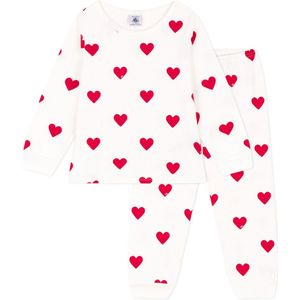 Petit Bateau - Pyjama - Wit - Hartenprint - Kinderen