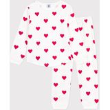 Petit Bateau - Pyjama - Wit - Hartenprint - Kinderen