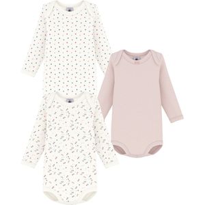 Petit Bateau - Set van Katoenen Body's - Meisjes - Bloemenprint - 3 Stuks