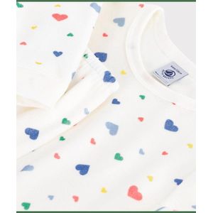 PETIT BATEAU - Kinderpyjama - Fluweel - Violet - Katoen - Hartjesprint