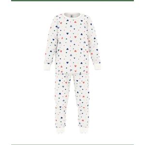 PETIT BATEAU - Kinderpyjama - Fluweel - Violet - Hartjesprint