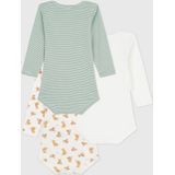 Petit Bateau - Setje van Katoenen Body's - Luipaardprint - Set van 3