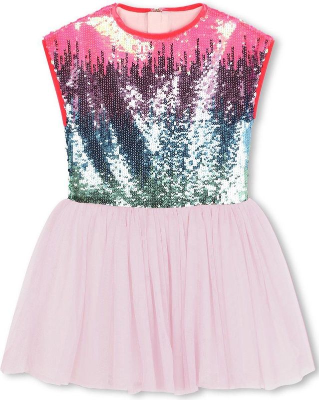 Billieblush - U20650 - Paillettenjurk - Roze - Mouwloos - Kinderkleding