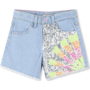 Billieblush - U20890 - Korte Broek - Denim - 4 Zakken, Verstelbare Taille, Paillettenillustratie
