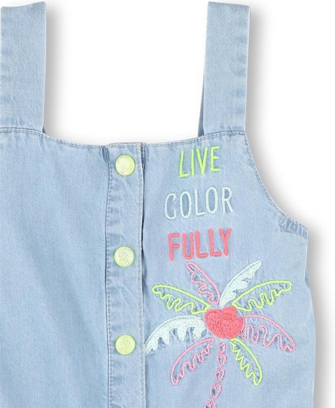 Denim Overall - Blauw - 100% Katoen - Bretels, Drukknoopsluiting