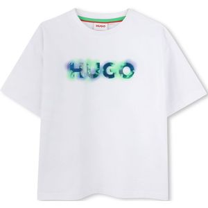 HUGO T-Shirt - Wit m. Print - HUGO - 10 jaar (140) - T-Shirts