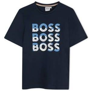 BOSS - J52038 - T-shirt - Blauw - Katoen