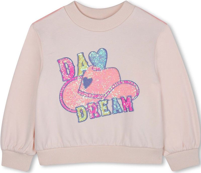 Billieblush - Sweatshirt - Hemelsblauw - Met Motiefprint en Pailletten