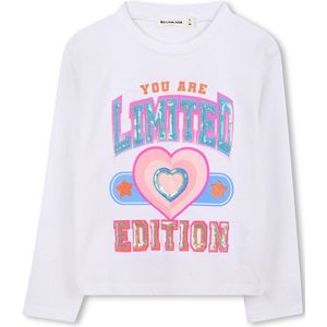 Billie Blush - Longsleeve - Wit - Jersey T-shirt - Pailletten - Limited Edition