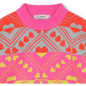 Billie Blush - Gebreide Trui - Hartjesprint - Vrolijke Kleuren