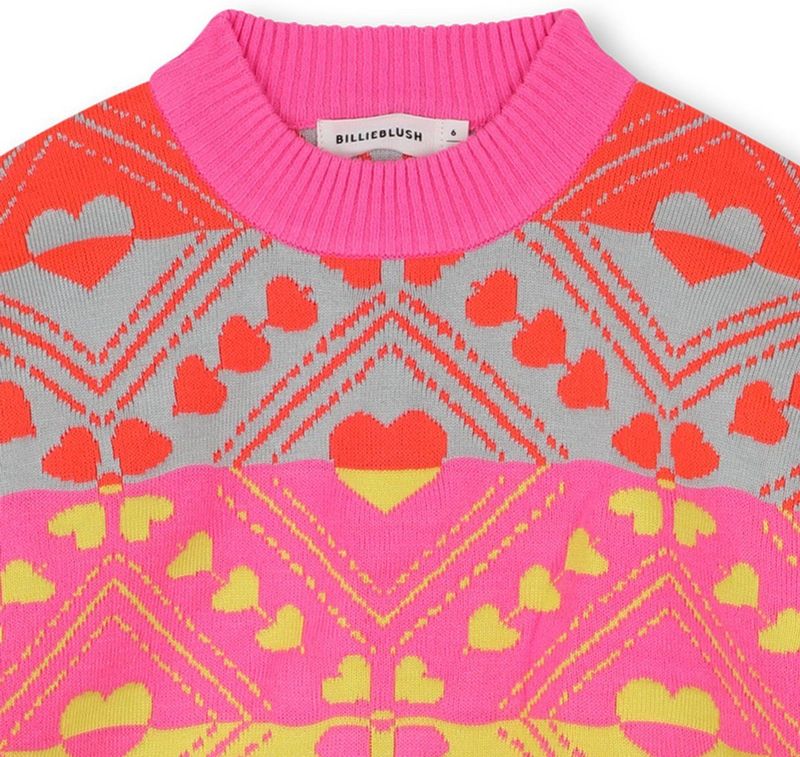 Billie Blush - Gebreide Trui - Hartjesprint - Vrolijke Kleuren