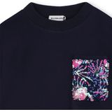 Billie Blush - Fleece Jurk - Donkerblauw - Met Pailletten - Ballonmouwen