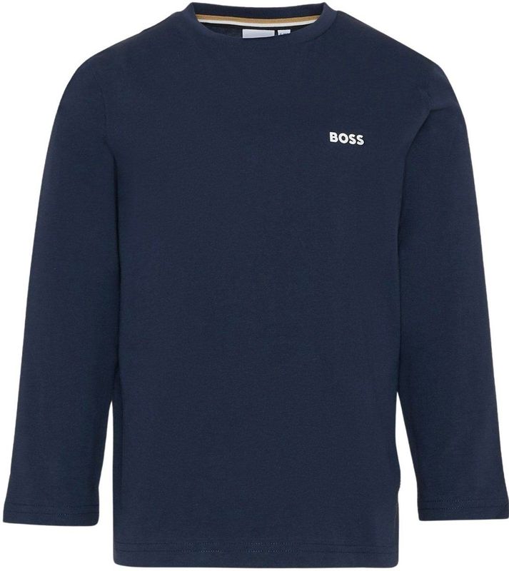 BOSS - T-shirt - Bleu cargo - Jongens - Lange Mouwen