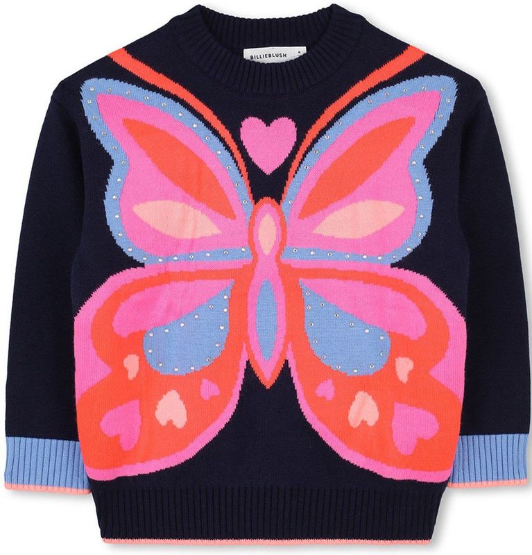 Billieblush - U21368 - Vlindertrui - Marineblauw - Katoen - Casual