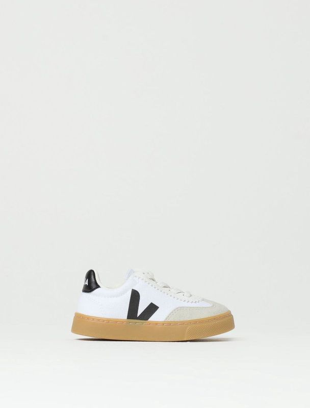 Veja - Small Volley - Sneakers - Wit en Zwart - 100% Organisch Katoen