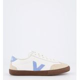 VEJA - Volley Leather - Sneakers - Wit/Lichtblauw - Organisch Leer