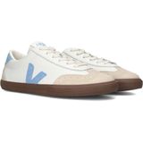 VEJA - Volley Leather - Sneakers - Wit/Lichtblauw - Organisch Leer