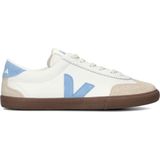 VEJA - Volley Leather - Sneakers - Wit/Lichtblauw - Organisch Leer