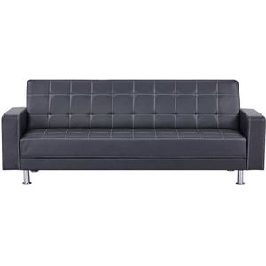 Rechterbank Clic clac converteerbaar 3 plaatsen IVANA - Zwart PU - Eigentijdse stijl - B 208 x D 86 x H 80 cm