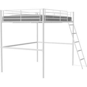 Eliot mezzanine bed 140 x 190 cm - metaal - doos veer - Wit