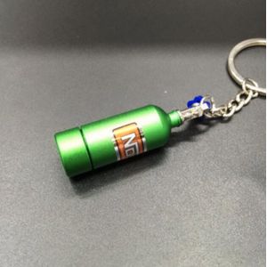 Sleutelhanger NOS fles design met wit high-performance LED - Groen