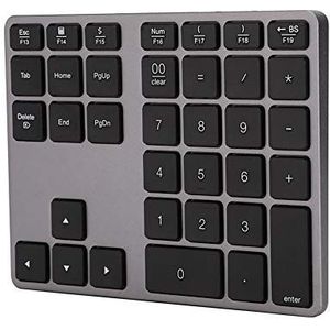 35 Key Bluetooth numeriek toetsenbord, ultradunne Bluetooth 5.0 draadloos numeriek toetsenblok/aluminium oplaadbaar Numpad-toetsenbord voor Mac OS-modus/laptop((IJzergrijs))