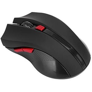 Draadloze gamingmuis, instelbare 2400DPI BT draadloze ergonomische optische e-sportmuizen met USB-ontvanger, 6 toetsen en 15 m transmissieafstand voor notebookcomputer Laptop