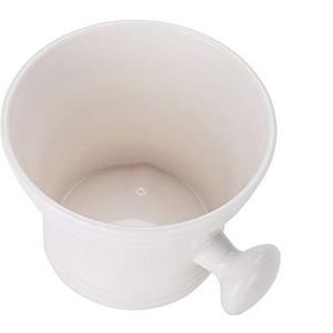 Scheerkom Duurzame mok voor scheerzeep en -crème, gladde scheerbekerkom van hoge kwaliteit, voor dagelijks gebruik en gemakkelijk schoon te maken(Wit)