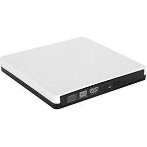 Externe optische drive, USB3.0 optische schrijver-recorder, slanke draagbare externe dvd-writer, optische dvd-drive voor ultrabook, desktop, notebook, harde schijfspeler.(Wit)