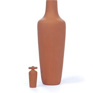 Tap Water Carafe - grondwater water karaf (hoog model) - terracotta kleur - steengoed