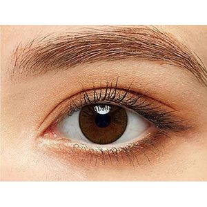 1 paar gekleurde contactlenzen voor cosplay - dia 14,5 mm - 0,00 dioptrie zonder correctie - met lenshouder - lenzen met natuurlijke ogen voor Halloween, carnaval, Mardi Gras,Chocola