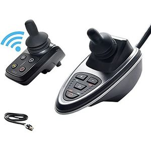 Rolstoel Joystick Dubbel Controlebeheer Draadloze Elektrische Rolstoel Joystick Controller Ingebouwde Lithiumbatterij 360 ° Joystick Controller Voor Rolstoelen Met Oplaadkabel