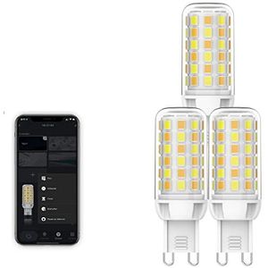 3W Smart WiFi G9 LED-lamp, vervangende 40W halogeenlamp, 320 lumen, compatibel met Alexa, spraakbesturing, dimbaar Geen flikkerende G9 LED-lampen,Wit,3PACK