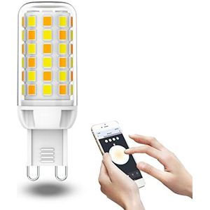 G9 LED Lampen Dimbaar, 3W Slimme WiFi G9 LED Lamp, Slimme Gloeilamp, Werkt met Alexa en Google Home, Spraakbesturing, Dimbaar, Geen Hub Nodig,Wit,1 PCS