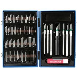 Velleman Precisie-snijset, met meshouders, mesjes, naalden en slijpsteen, 53-delig