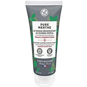 Yves Rocher Pore Clearing Charcoal Mask voor combinatie met een olieachtige huid - Pure Menthe - 2,5 oz - 1 Ct