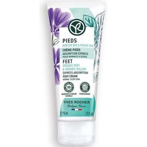 Yves Rocher Pieds Voedende Crème voor Benen Organic Mint & Organic Mallow 75 ml