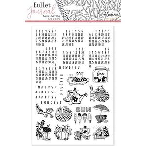 Aladine - Bullet Journal stempelset ""maand"" - 25 universele maandstempels - kalender datum jaar - accessoires Bullet Journal, Bullet Planner, Agenda - Stampo Bullet Journal - 03939