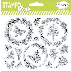 Aladine - 17 stempels met kronen en bladeren - transparante stempels - Stampo Clear - 04242