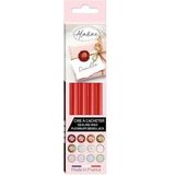Aladine - Set met 4 flexibele waxstiften – voor de aankoop van de mooiste post van je leven – zegelproductie voor huwelijksuitnodigingen, doop, geboorte – kleur rood