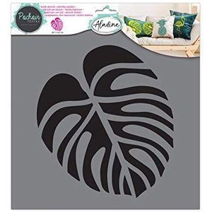 Aladine - Textielsjabloon tropisch blad – decoratie op stof – voor het personaliseren van canvas, T-shirts, tote bags – wasbaar – 28 x 28 cm – groot motief