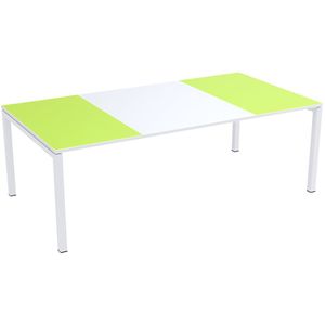 Paperflow easyDesk® conferentietafel, h x b x d = 750 x 2200 x 1140 mm, wit/groen