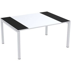 Paperflow easyDesk® conferentietafel, h x b x d = 750 x 1500 x 1160 mm, wit/zwart