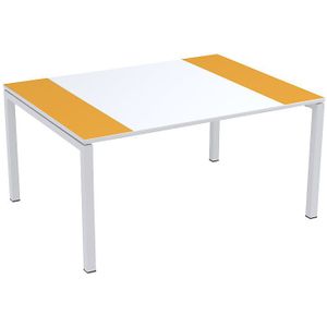 Paperflow easyDesk® conferentietafel, h x b x d = 750 x 1500 x 1160 mm, wit/oranje