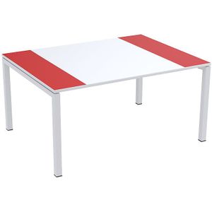 Paperflow easyDesk® conferentietafel, h x b x d = 750 x 1500 x 1160 mm, wit/rood