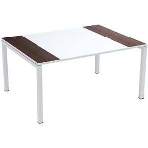 Paperflow easyDesk® conferentietafel, h x b x d = 750 x 1500 x 1160 mm, wit / wengé decor