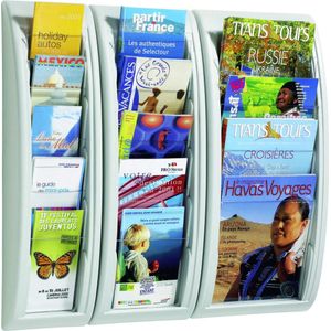 Prospekthalter QUICK BLICK 29 x 65 x 9,5 cm (B x H x T) DIN A4 Polystyrol alu 4 Fächer